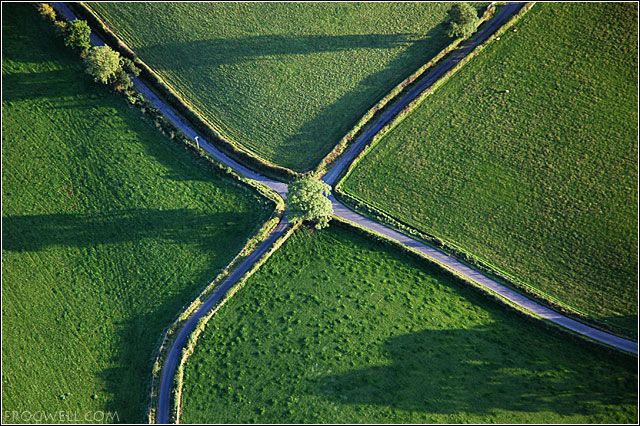 A cross roads marking an 