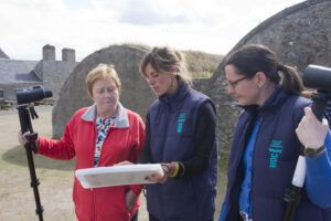 Former MSP and Nature Champion for the Harbour Porpoise, Maureen Watt, pictured in 2018 at Whale and Dolphin Conservation's Scottish Dolphin Centre at Spey Bay, Moray Firth. © Whale and Dolphin Conservation